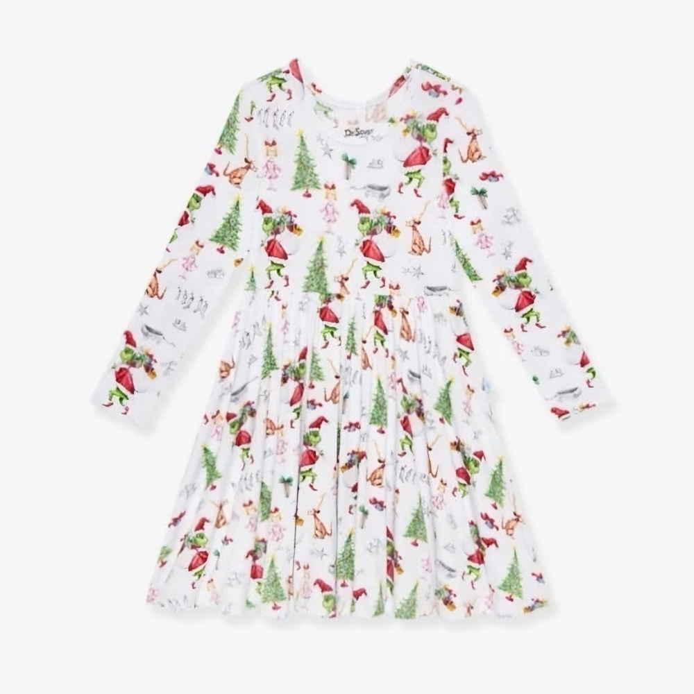Posh Peanut Dr. Seuss Grinch Who-Ville Ruffled Twirl Dress 3T/4T BNIB